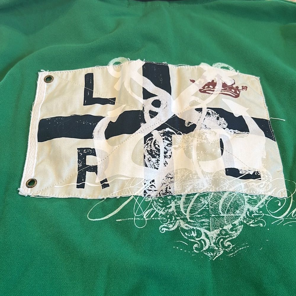 Lauren Ralph Lauren MCMLXVII Green Polo Shirt Size XL embroidered ,patch on back - Picture 5 of 8